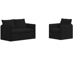 Sofa Sofos komplektas 2 pcs Juoda 136 x 82 x 85 cm Audinys