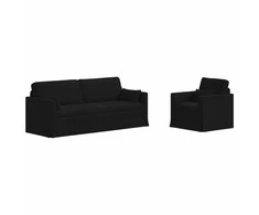 Sofa 2 pcs Juoda Metalas