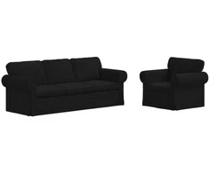 Sofa 2 pcs Juoda Metalas
