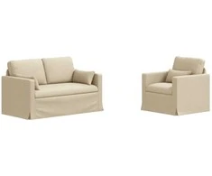 Sofa 2 pcs Kreminė Metalas