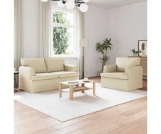 Sofa Sofos komplektas 2 pcs Kreminė 144 x 80 x 85 cm audinys