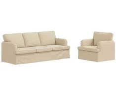 Sofa Sofos komplektas 2 pcs Kreminė 201 x 80 x 85 cm audinys