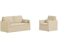 Sofa 2 pcs Kreminė Metalas