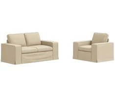Sofa 2 pcs Kreminė Metalas