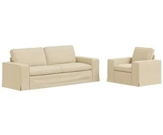 Sofa 2 pcs Kreminė Metalas
