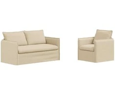 Sofa 2 pcs Kreminė Metalas
