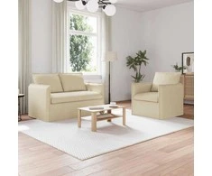 Sofa 2 pcs Kreminė Metalas
