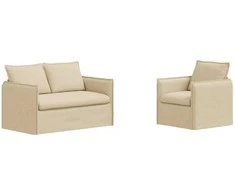 Sofa 2 pcs Kreminė Metalas