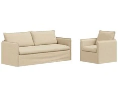 Sofa 2 pcs Kreminė Metalas