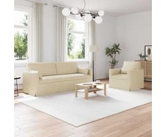 Sofa Sofos komplektas 2 pcs Kreminė 198 x 78 x 80 cm audinys