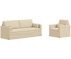 Sofa Sofos komplektas 2 pcs Kreminė 198 x 78 x 80 cm audinys