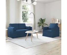 Sofa Sofos komplektas 2 pcs Mėlyna 139 x 78 x 80 cm audinys