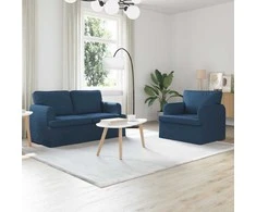 Sofa Sofos komplektas 2 pcs Mėlyna 144 x 80 x 85 cm audinys