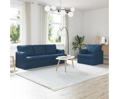Sofa Sofos komplektas 2 pcs Mėlyna 201 x 80 x 85 cm audinys