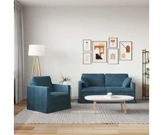 Sofa Sofos komplektas 2 pcs Mėlyna 158 x 78 x 80 cm Aksomas