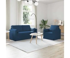Sofa Sofos komplektas 2 pcs Mėlyna 158 x 78 x 80 cm audinys