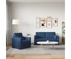 Sofa Sofos komplektas 2 pcs Mėlyna 158 x 78 x 80 cm audinys