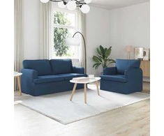 Sofa Sofos komplektas 2 pcs Mėlyna 162 x 80 x 85 cm audinys
