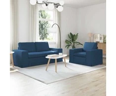 Sofa Sofos komplektas 2 pcs Mėlyna 182 x 80 x 82 cm audinys