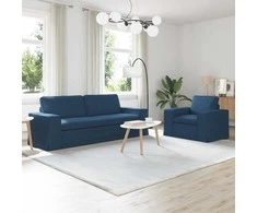 Sofa Sofos komplektas 2 pcs Mėlyna 222 x 80 x 82 cm audinys