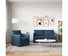 Sofa Sofos komplektas 2 pcs Mėlyna 156 x 82 x 85 cm Audinys