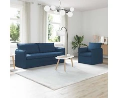 Sofa Sofos komplektas 2 pcs Mėlyna 196 x 82 x 85 cm Audinys