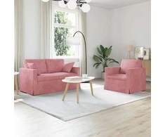 Sofa Sofos komplektas 2 pcs Rožinė 138 x 78 x 80 cm Aksomas