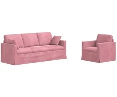 Sofa Sofos komplektas 2 pcs Rožinė 198 x 78 x 80 cm Aksomas