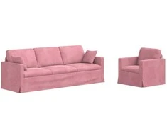 Sofa Sofos komplektas 2 pcs Rožinė 228 x 78 x 80 cm Aksomas