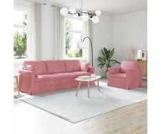 Sofa Sofos komplektas 2 pcs Rožinė 228 x 78 x 80 cm Aksomas