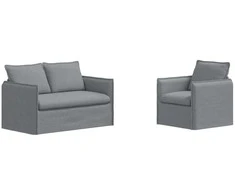 Sofa Sofos komplektas 2 pcs Šviesiai pilka 136 x 82 x 85 cm Audinys