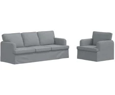 Sofa 2 pcs Šviesiai pilka Metalas