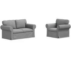 Sofa 2 pcs Šviesiai pilka Metalas