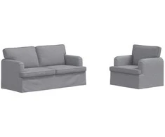 Sofa 2 pcs Šviesiai pilka Metalas