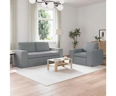 Sofa 2 pcs Šviesiai pilka Metalas