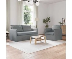 Sofa Sofos komplektas 2 pcs Šviesiai pilka 156 x 82 x 85 cm Audinys