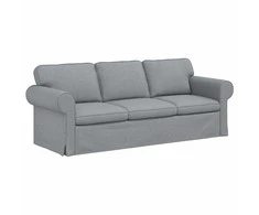 Sofa 2 pcs Šviesiai pilka Metalas