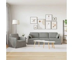 Sofa Sofos komplektas 2 vnt. Šviesiai pilka Aksomas