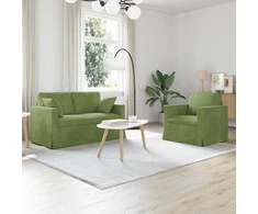 Sofa Sofos komplektas 2 pcs Šviesiai žalia 138 x 78 x 80 cm Aksomas