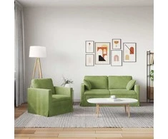 Sofa Sofos komplektas 2 vnt. Šviesiai žalia Aksomas