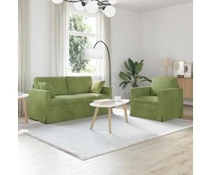 Sofa Sofos komplektas 2 pcs Šviesiai žalia 158 x 78 x 80 cm Aksomas