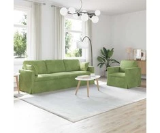 Sofa Sofos komplektas 2 pcs Šviesiai žalia 228 x 78 x 80 cm Aksomas