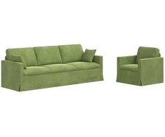 Sofa Sofos komplektas 2 pcs Šviesiai žalia 228 x 78 x 80 cm Aksomas