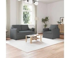 Sofa 2 pcs Tamsiai pilka Metalas