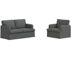 Sofa 2 pcs Tamsiai pilka Metalas