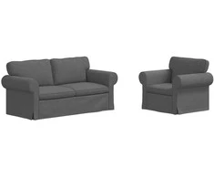 Sofa 2 pcs Tamsiai pilka Metalas
