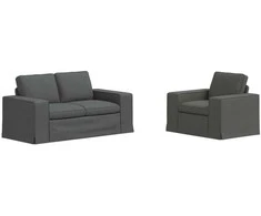 Sofa 2 pcs Tamsiai pilka Metalas