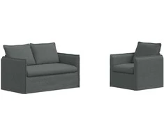 Sofa Sofos komplektas 2 pcs Tamsiai pilka 136 x 82 x 85 cm Audinys