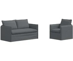 Sofa Sofos komplektas 2 pcs Tamsiai pilka 156 x 82 x 85 cm Audinys