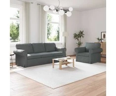 Sofa 2 pcs Tamsiai pilka Metalas